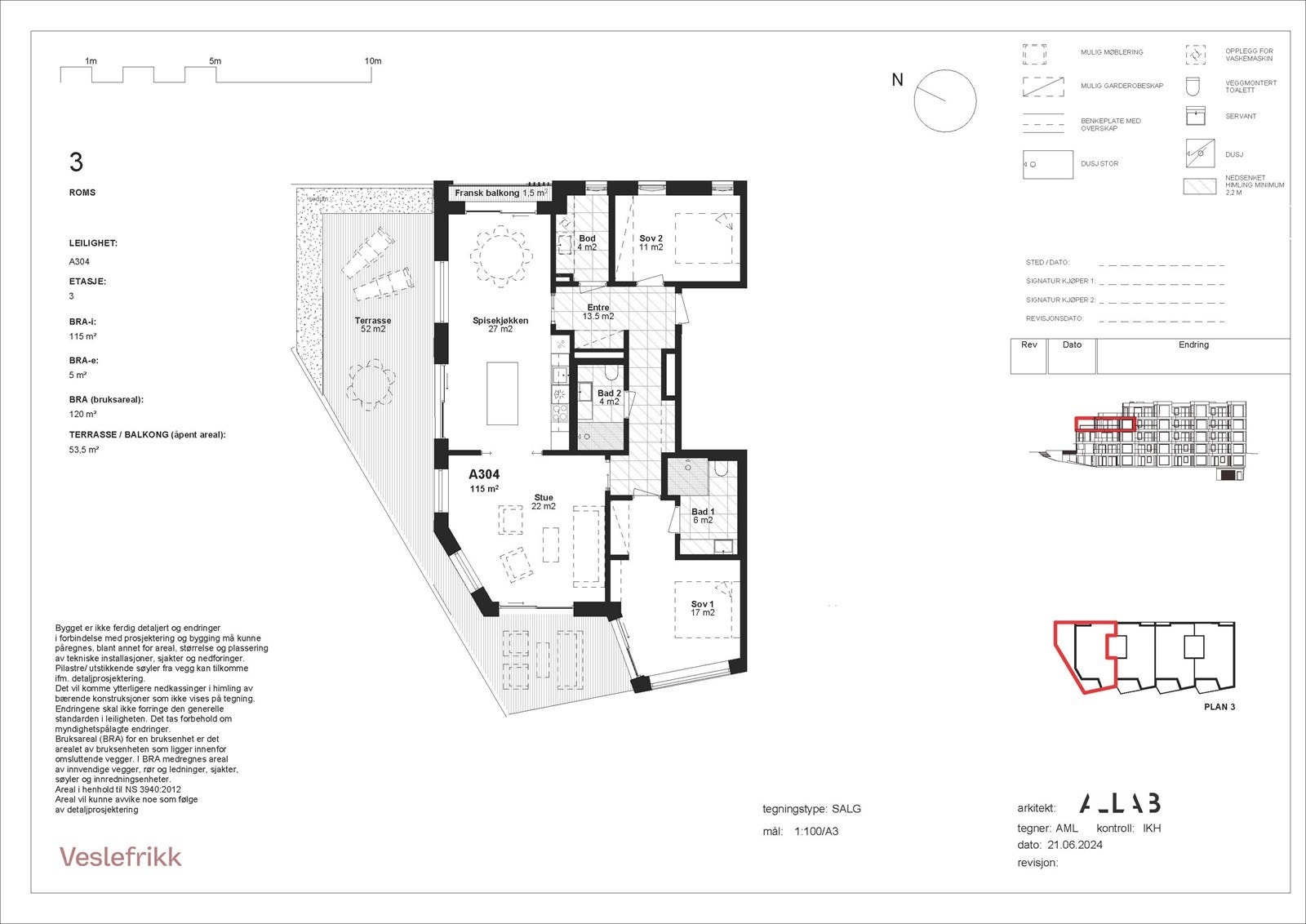 Innholdsrik planløsning (304) som omfatter innbydende entré, romslig stue, åpen spisestue/kjøkken-løsning, 2 soverom romslige med avsatt plass til garderobeskap, 2 lekre baderom og intern bod. Galleribilde