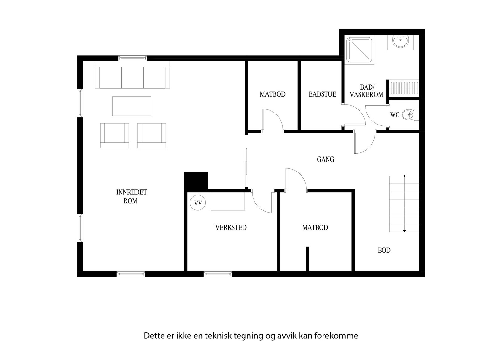 Plantegning kjeller Galleribilde
