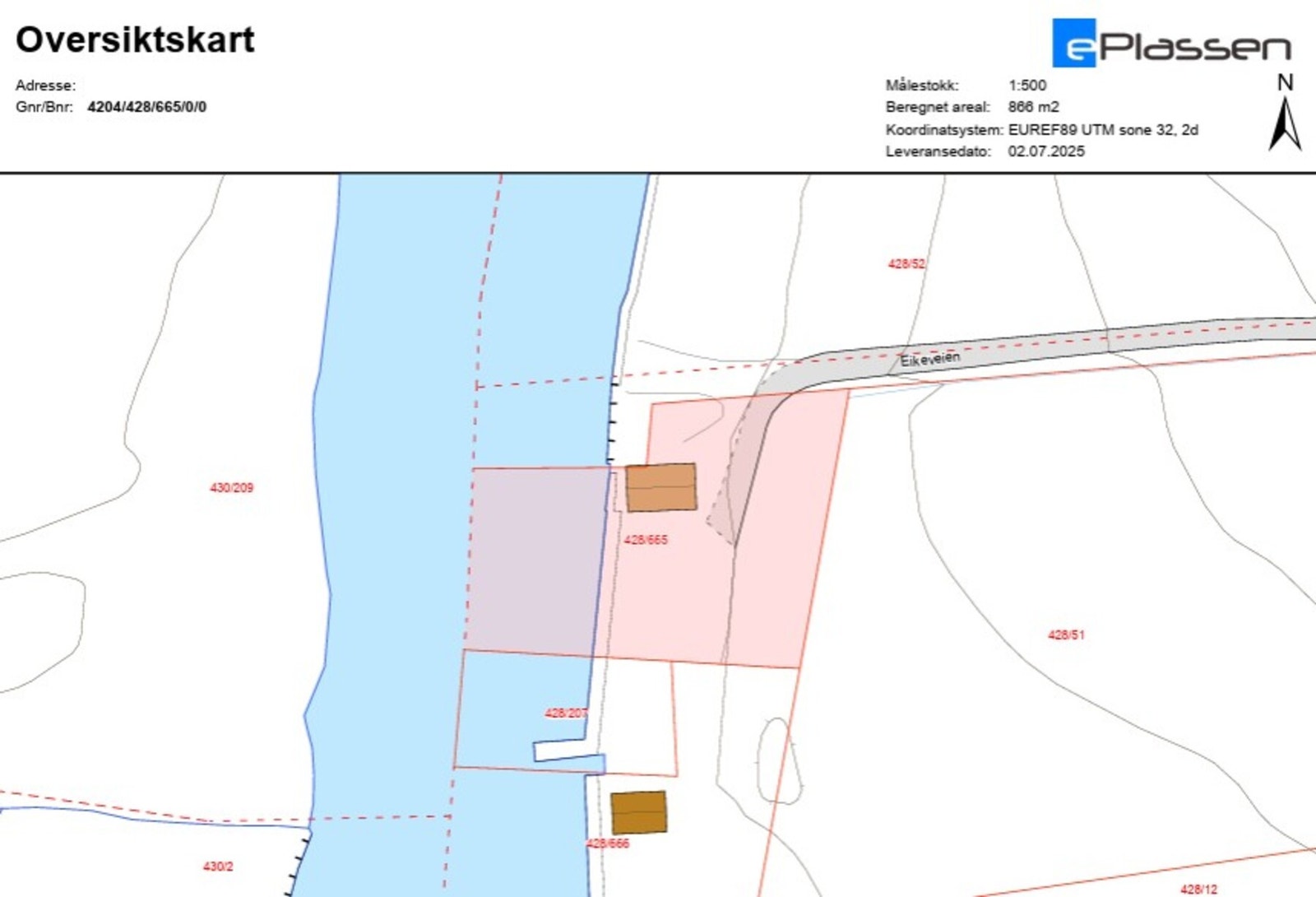 Oversiktskart over eiendommen Galleribilde