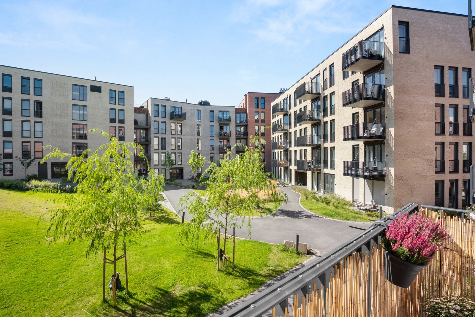 Nydelig utsyn over frodige fellesarealer. Galleribilde