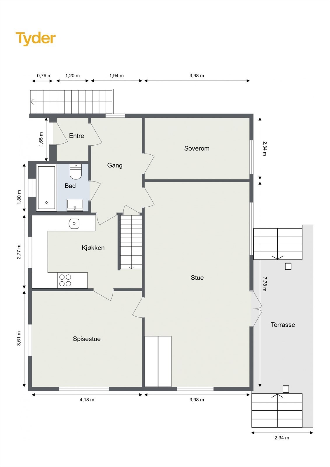 Homans vei 19 (Laftet bolig)- plantegning 1. etasje Galleribilde