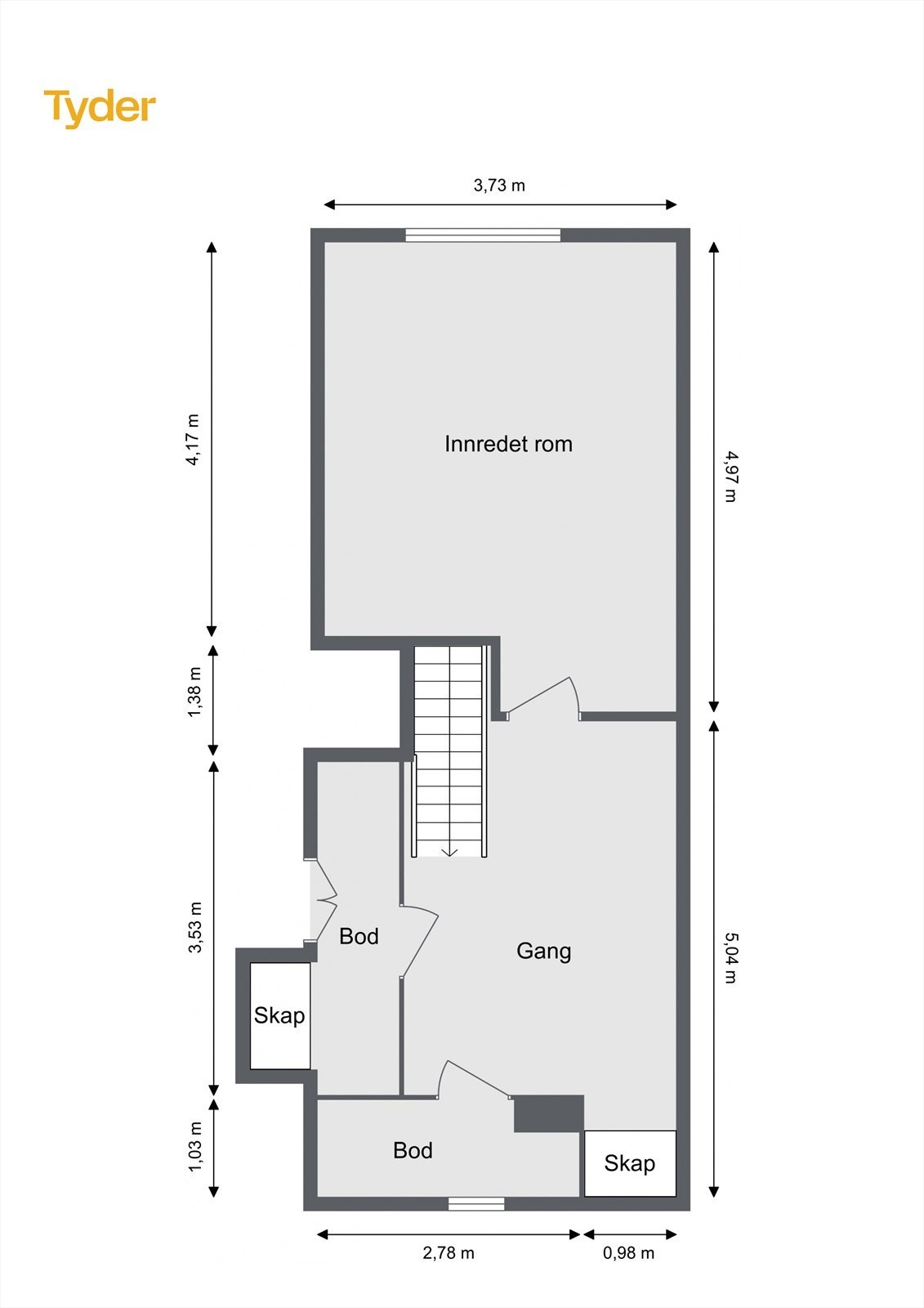 Homans vei 19 (Laftet bolig)- plantegning loft Galleribilde