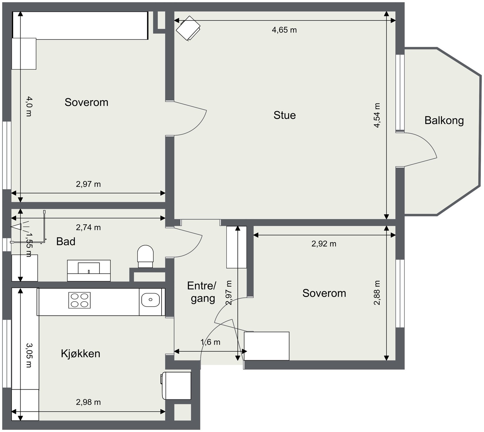 Planskisse Galleribilde