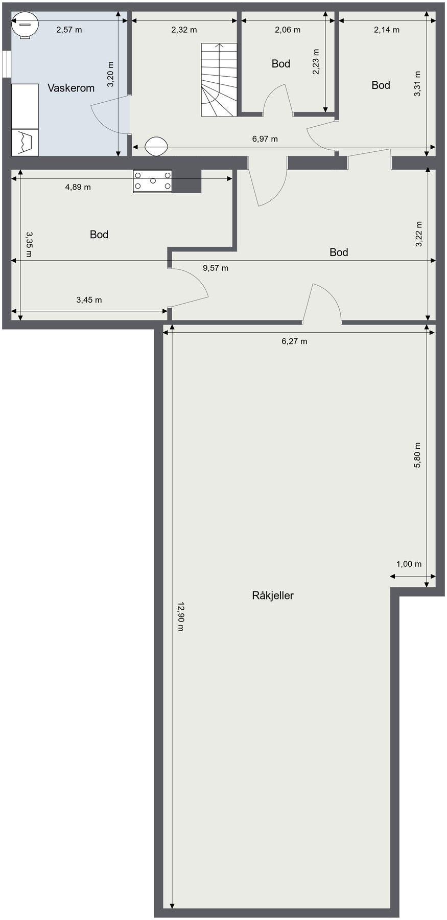 Plantegning kjeller Galleribilde