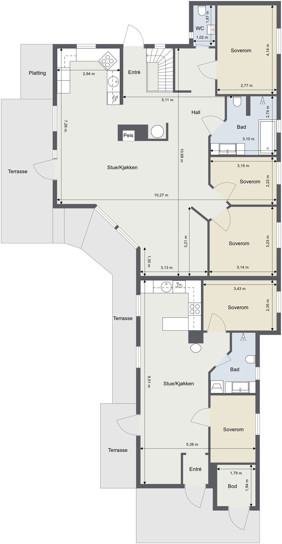 Plantegning 1.etasje Galleribilde