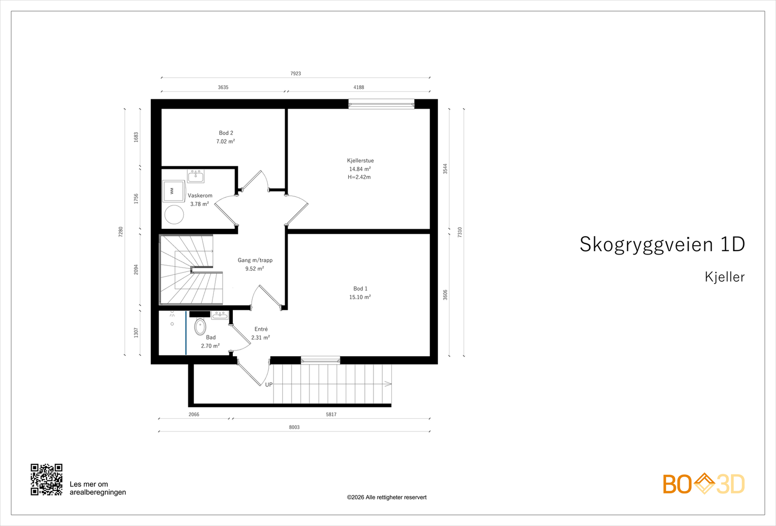 Dagens planløsning av kjelleren. Galleribilde