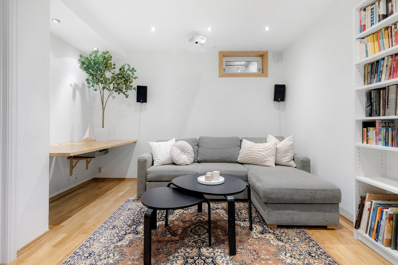 Dette er et perfekt sted for små og store barn å oppholde seg når de voksne har gjester på besøk i etasjen over. Galleribilde