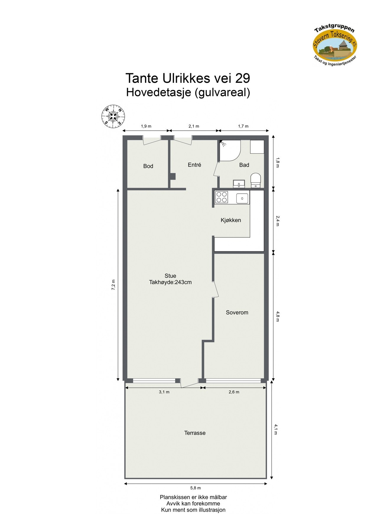 Dette er en lys og praktisk 2-roms leilighet i underetasjen med markterrasse på ca. 24 m² Galleribilde
