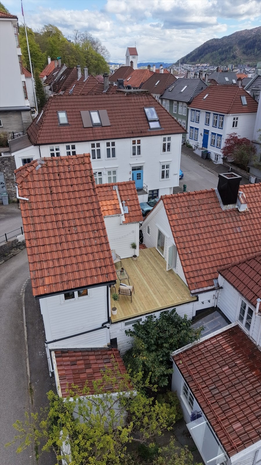 Dronebilde tatt fra nord mot sør. Galleribilde