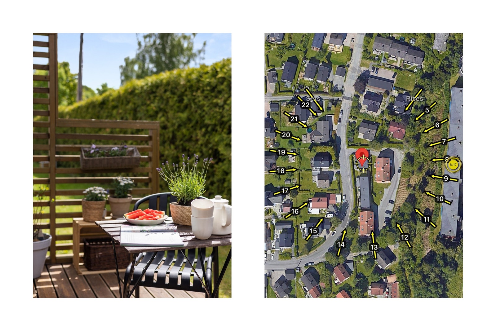 Solkart som viser solgangen i perioden juni/juli. Galleribilde