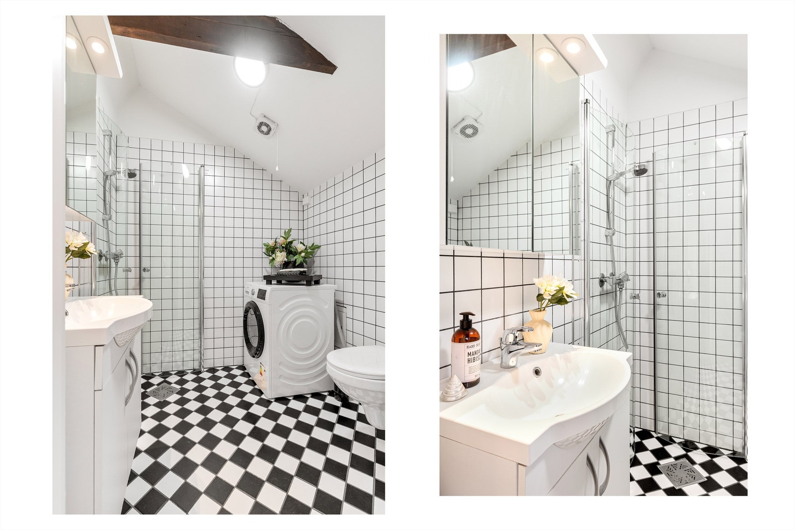 Badet har flislagte overflater, elektrisk gulvvarme og ventilasjon via mekanisk avtrekk. Galleribilde