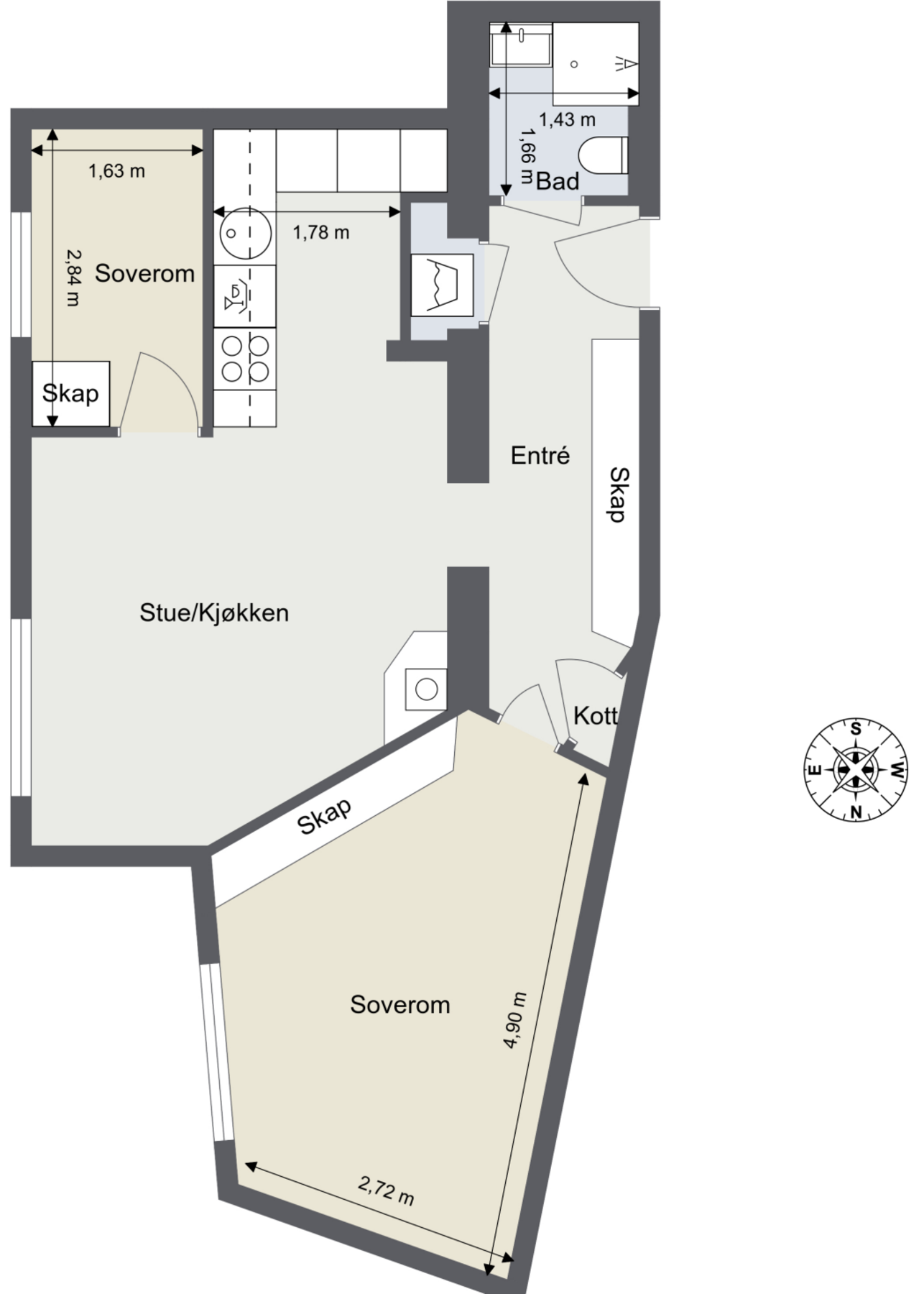 Plantegning. Skissen er ikke målbar og avvik kan forekomme. Galleribilde