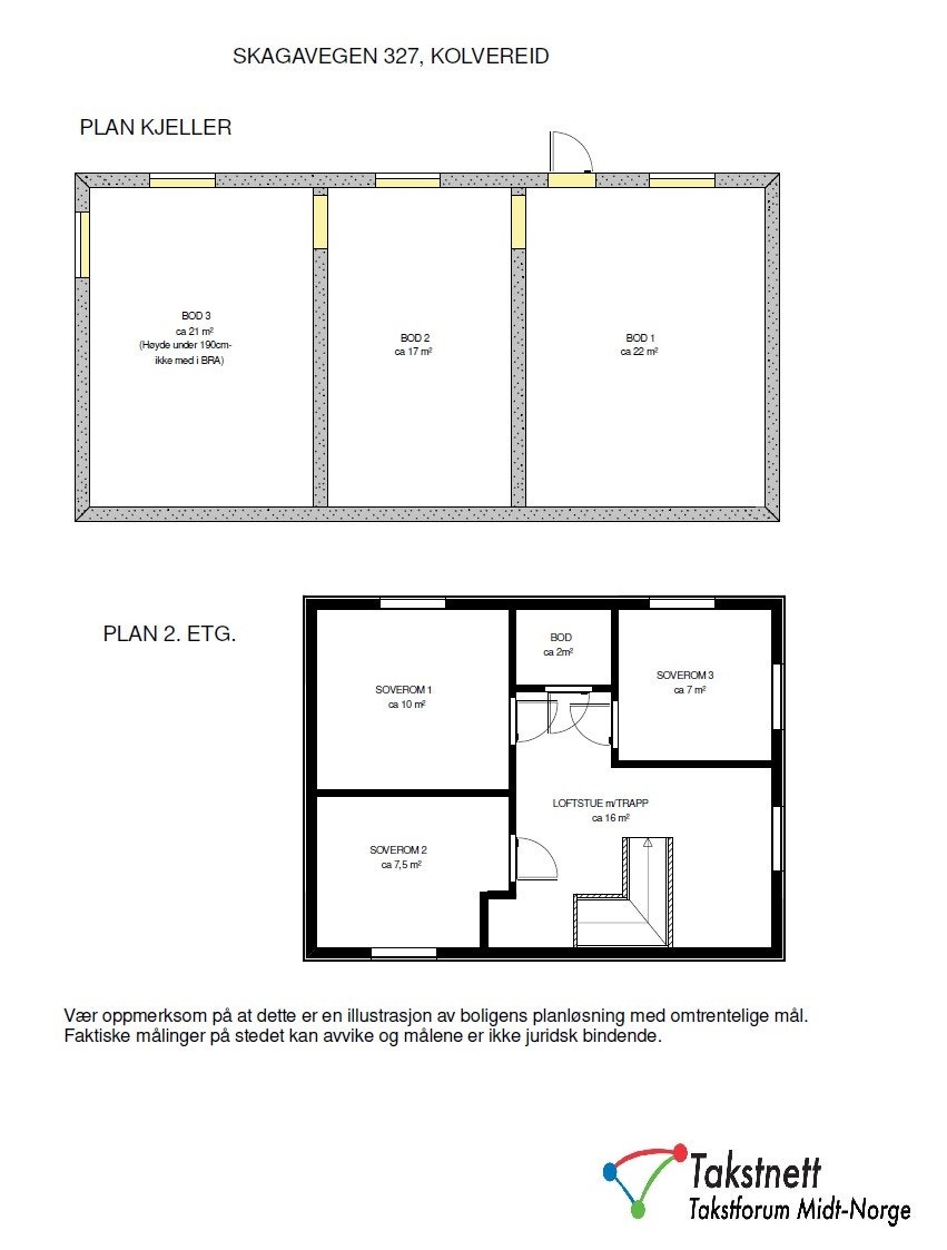 Skagavegen 327 - Plan 2 etg og kjeller Galleribilde