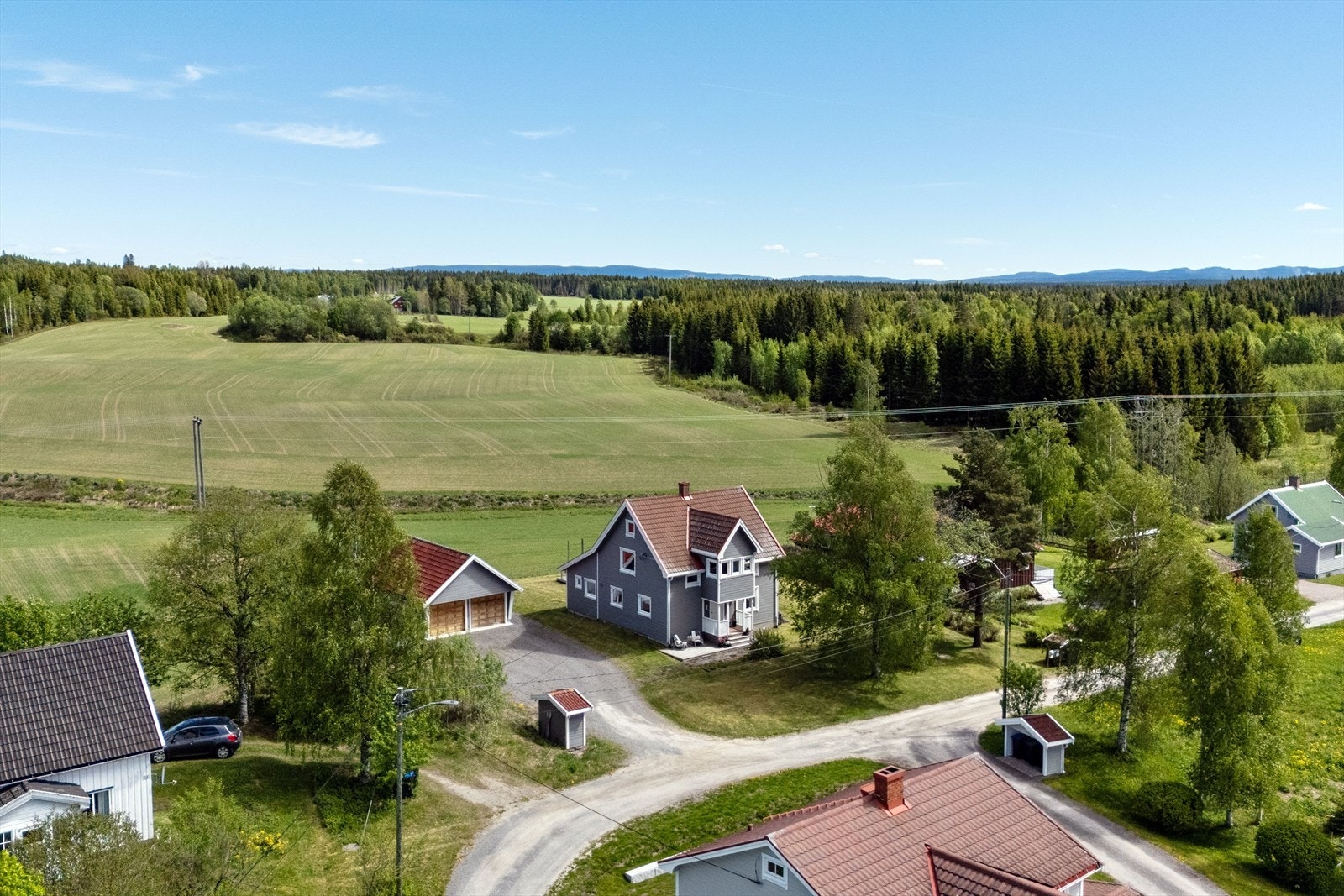 Oversiktsbilde - Tomt og nabolag. Galleribilde