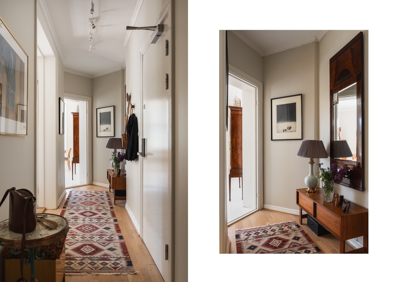 Leiligheten er malt i lyse behagelige toner med diffusjonsåpen maling fra Farrow & Ball. Galleribilde