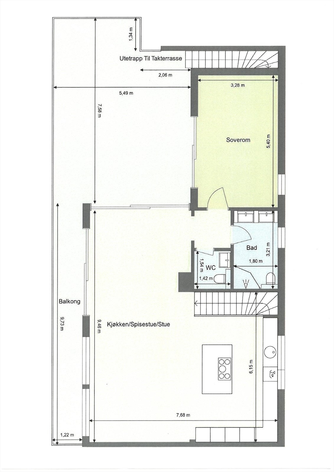 Plantegning øvre plan Galleribilde