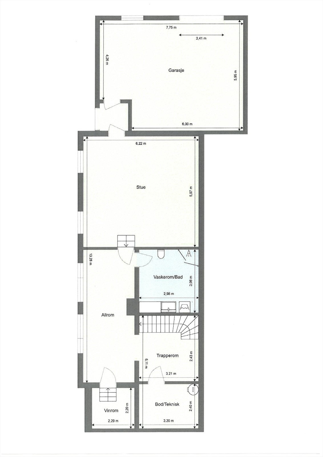 Plantegning nedre plan Galleribilde