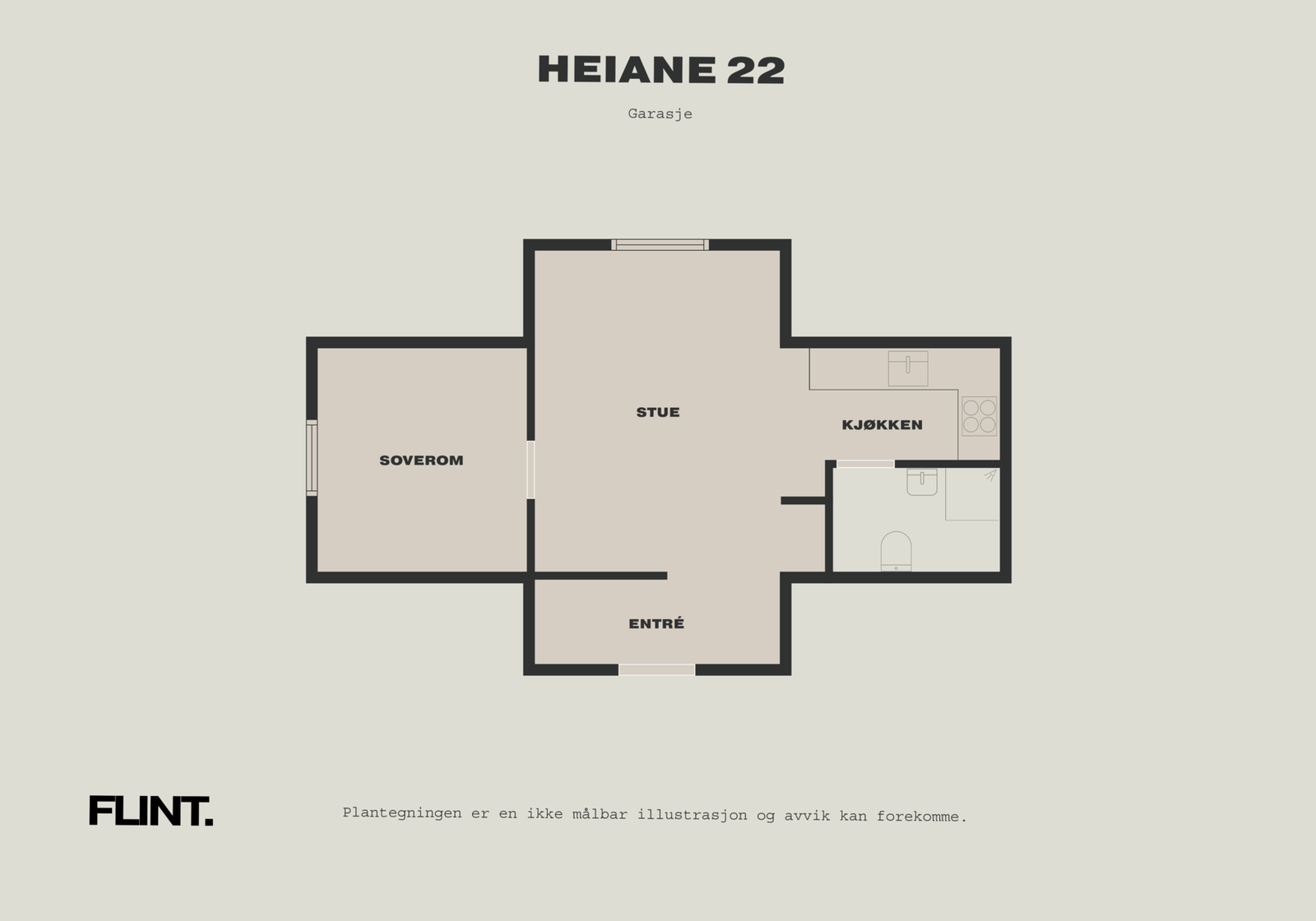 Plantegning 2.etasje garasje. Det gjøres oppmerksom på at det er godkjent som bod. Galleribilde