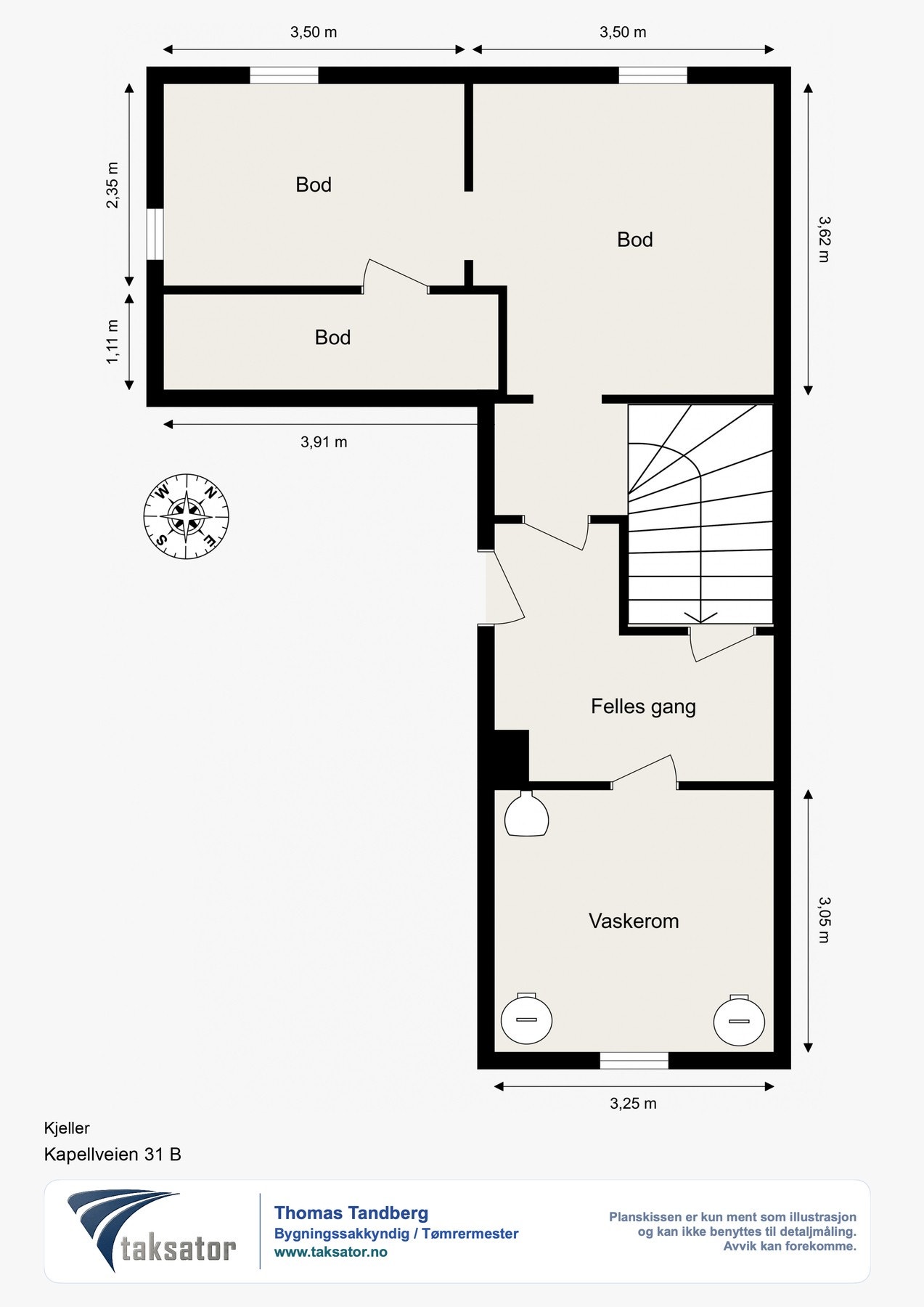 Planskisse kjeller. Galleribilde