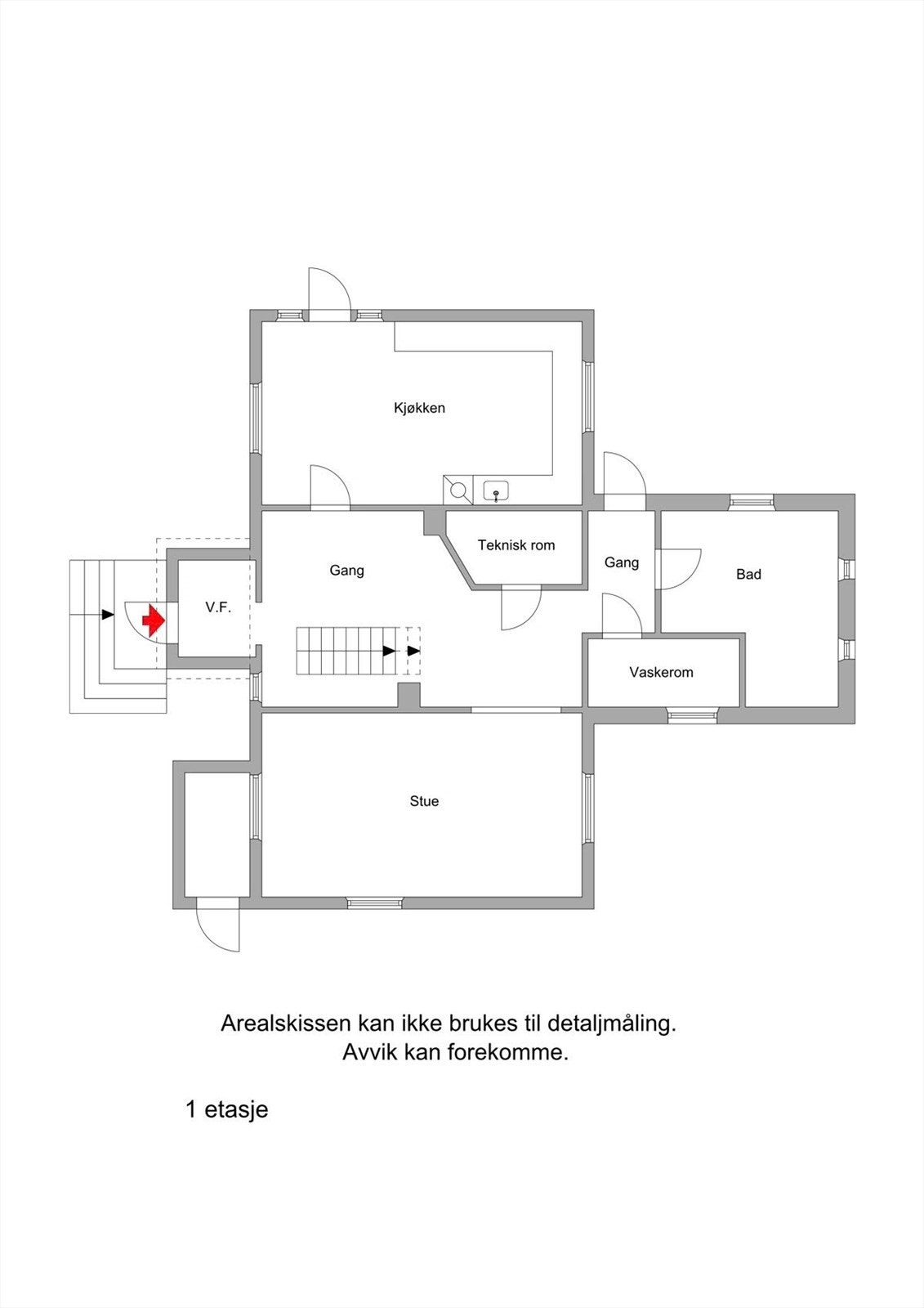 Plantegning 1.etg Galleribilde