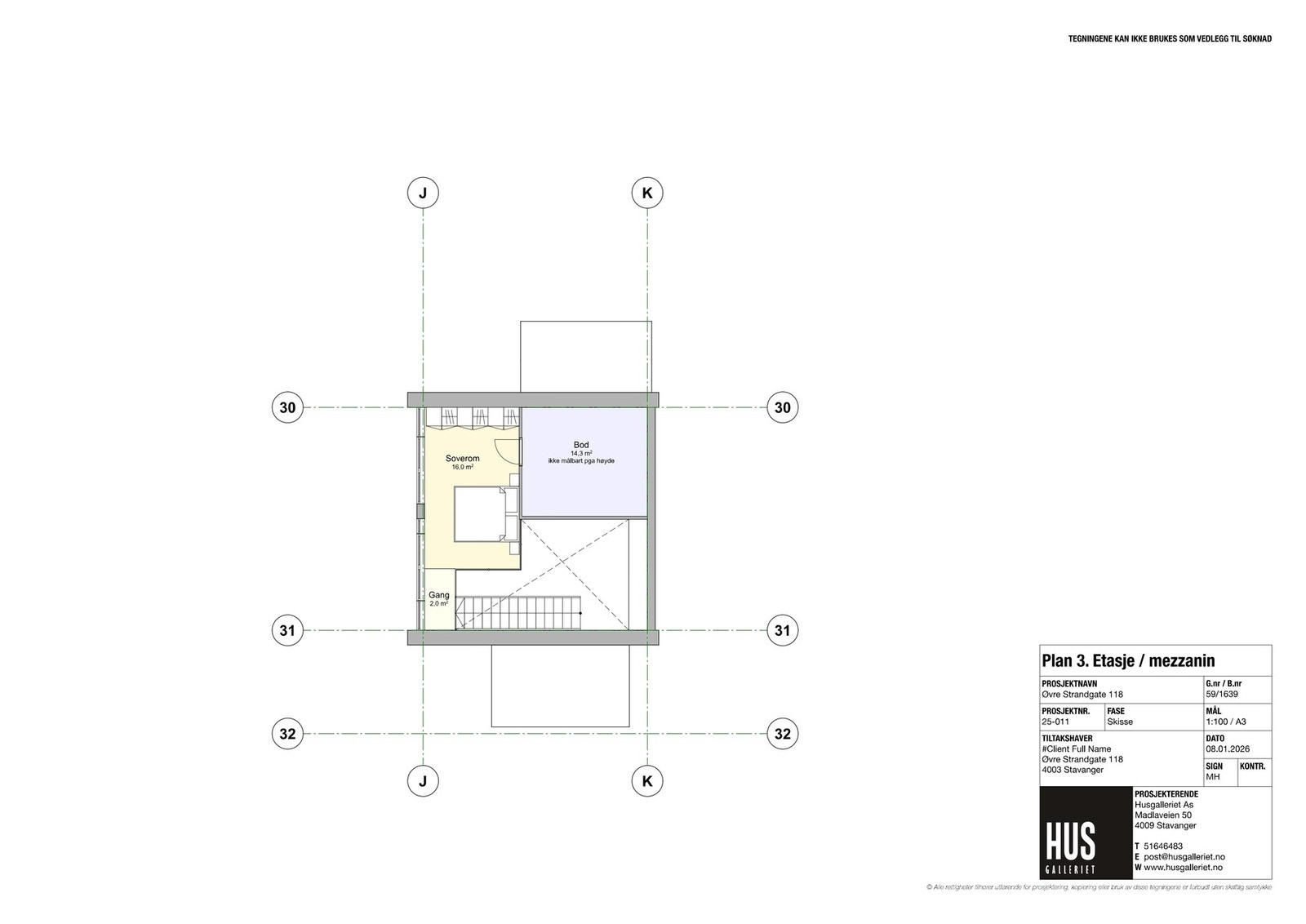 Plantegning 3. etasje Galleribilde