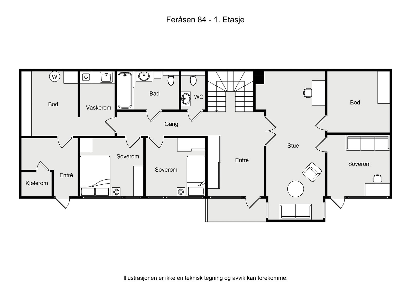 Planskisse 1. etasje. Galleribilde