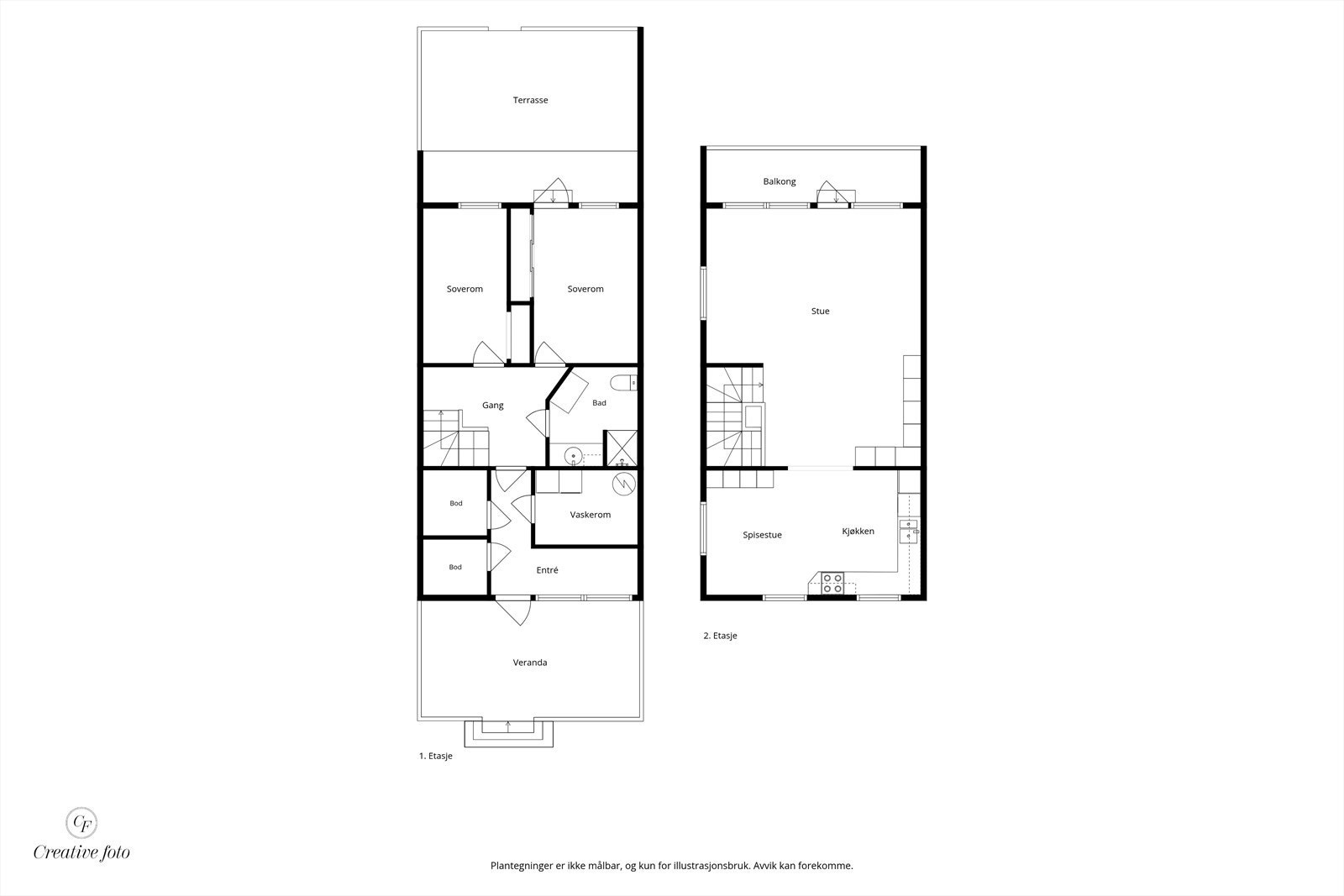 Plantegning 1.etg og 2.etg. Galleribilde