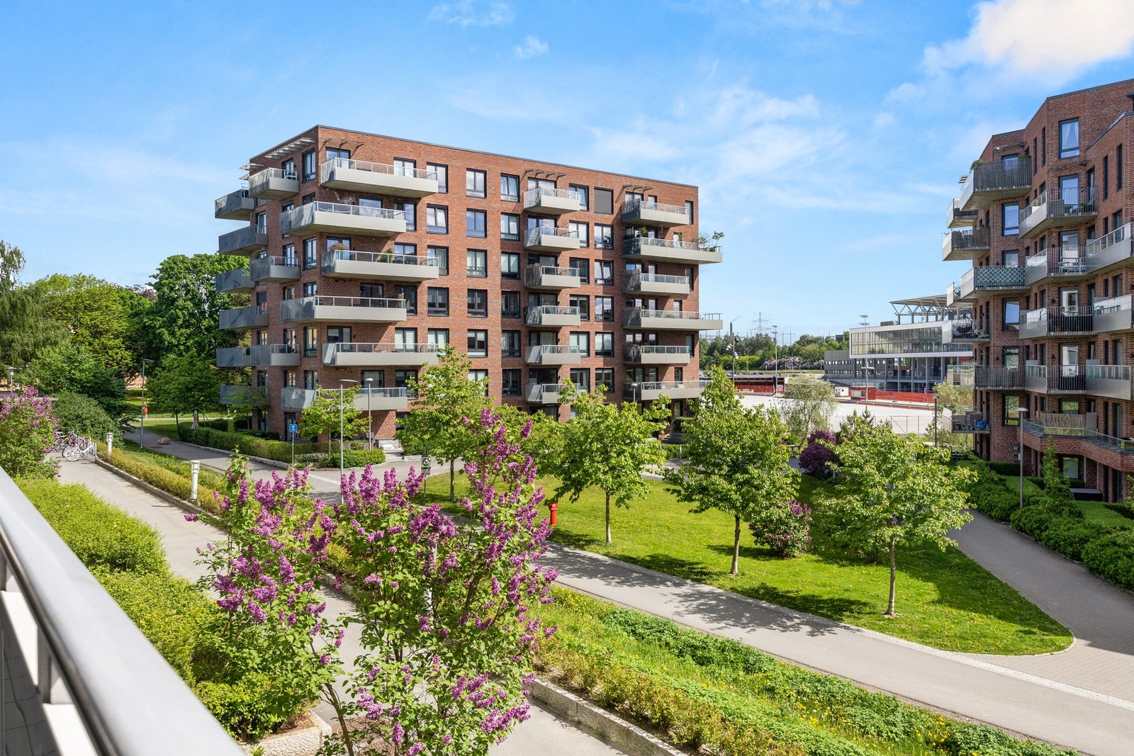 Et steinkast unna ligger Intility Arena, og på vinterstid er det skøytebane for store og små. Galleribilde