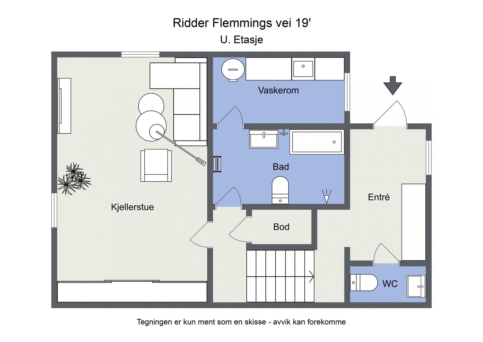 Omtrentlig planskisse Galleribilde