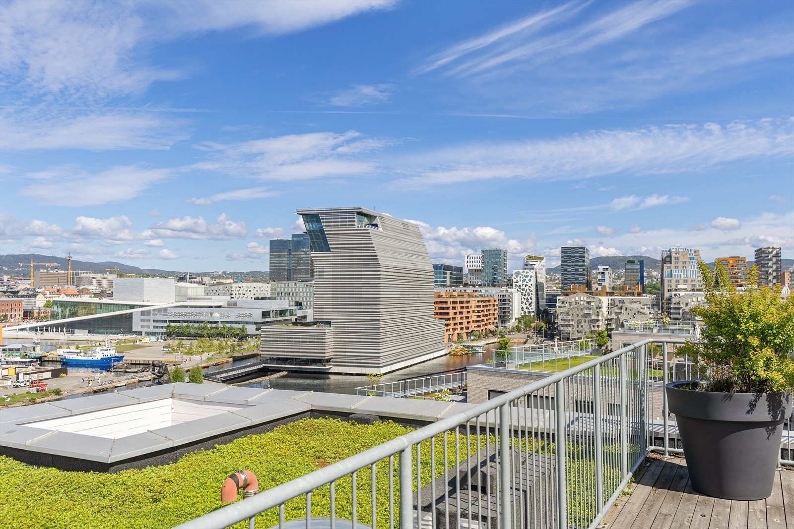 Felles takterrasse med panoramautsikt mot hele byen. Kort vei til Munch museum, bar og restaurant. Galleribilde