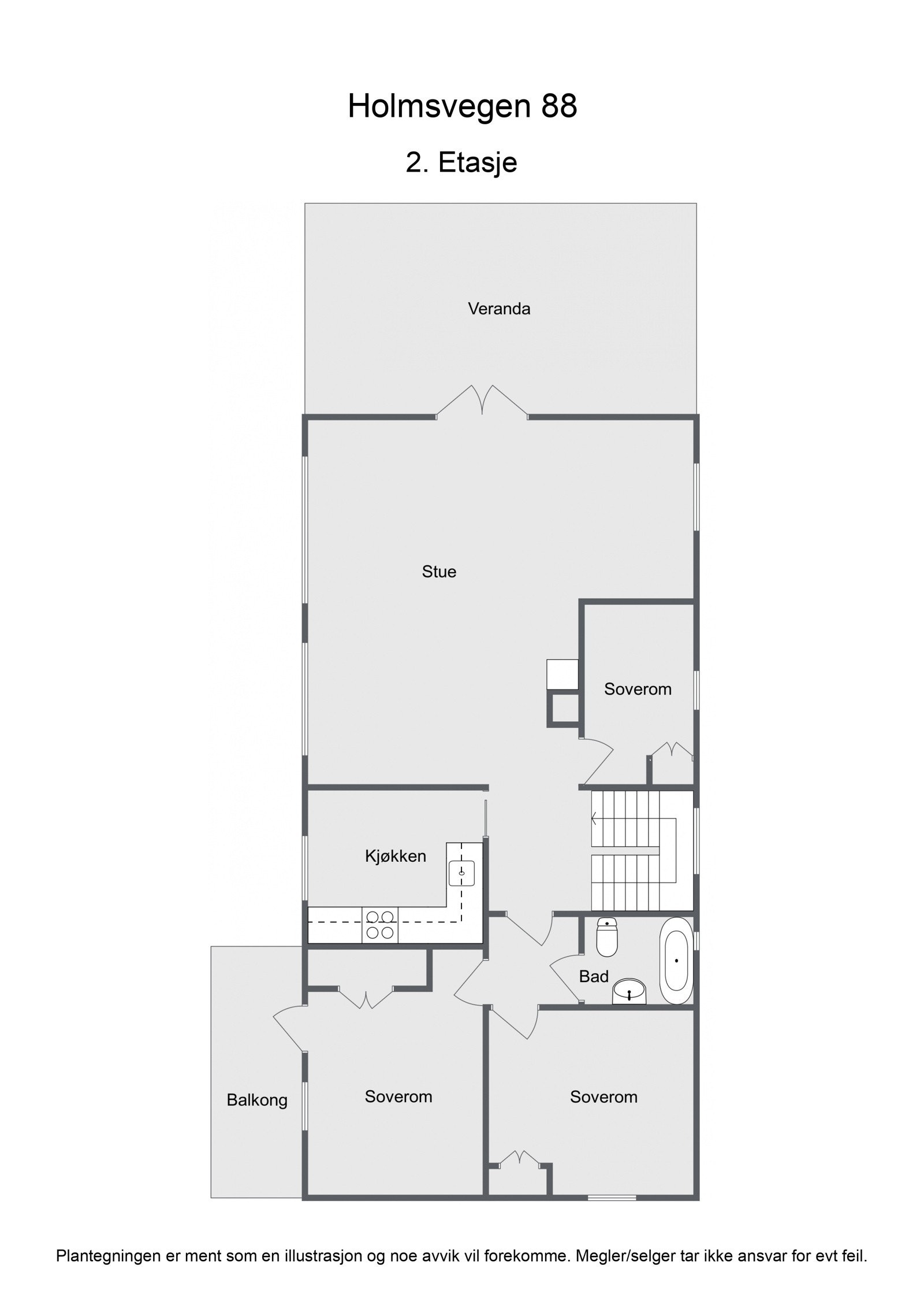 Plantegning hovedetasje Galleribilde
