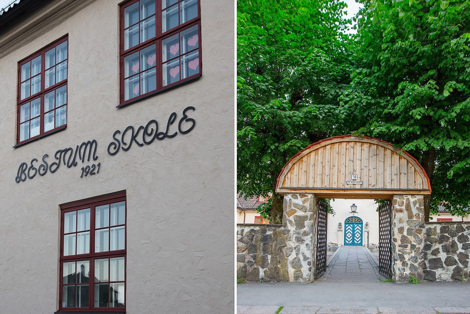Bestum skole er en av de mange vakre, gamle byggene i området. Det er alltid nye steder å oppdage når en spaserer i nabolaget. Galleribilde