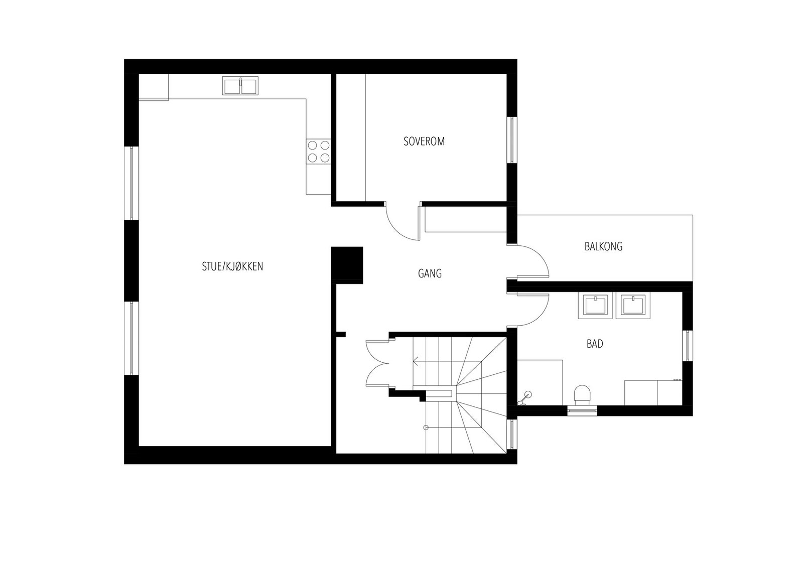 Plantegning hovedetasje Galleribilde