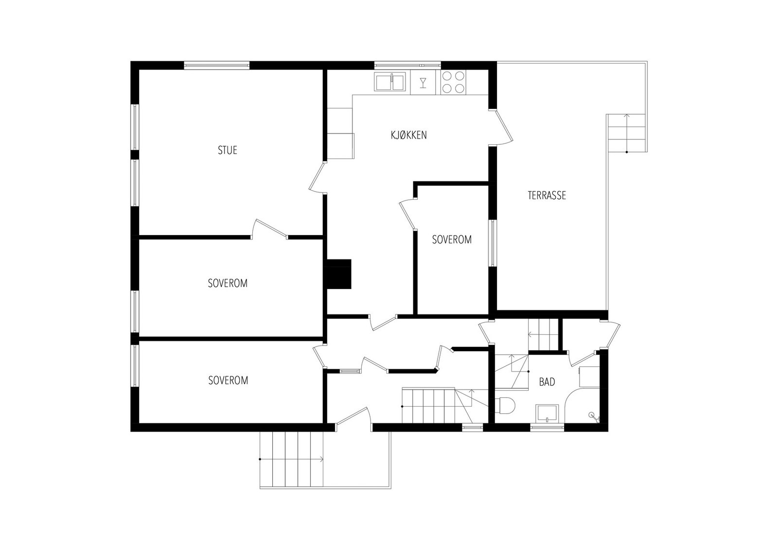Plantegning 1. etasje Galleribilde