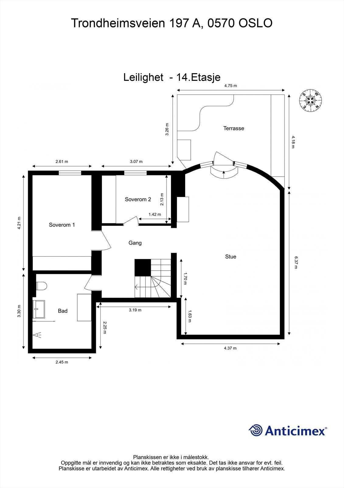 Plantegning 14. etasje Galleribilde