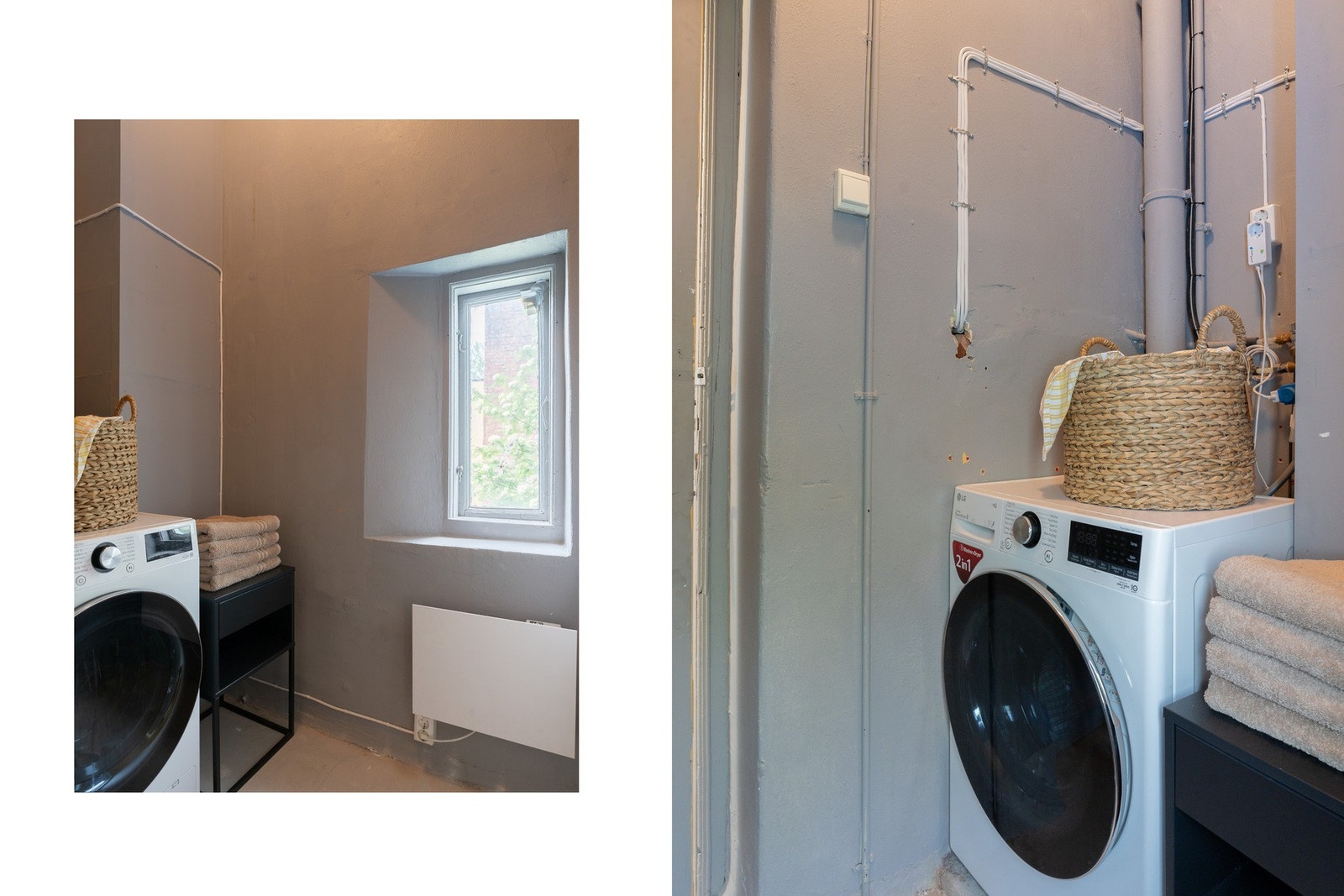 I trappeoppgangen finner vi en praktisk bod. Her er det god plass for vaskemaskinen. Galleribilde