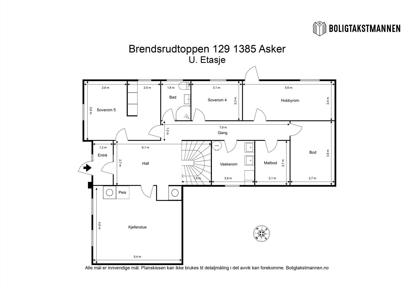 Plantegning underetasje. Galleribilde