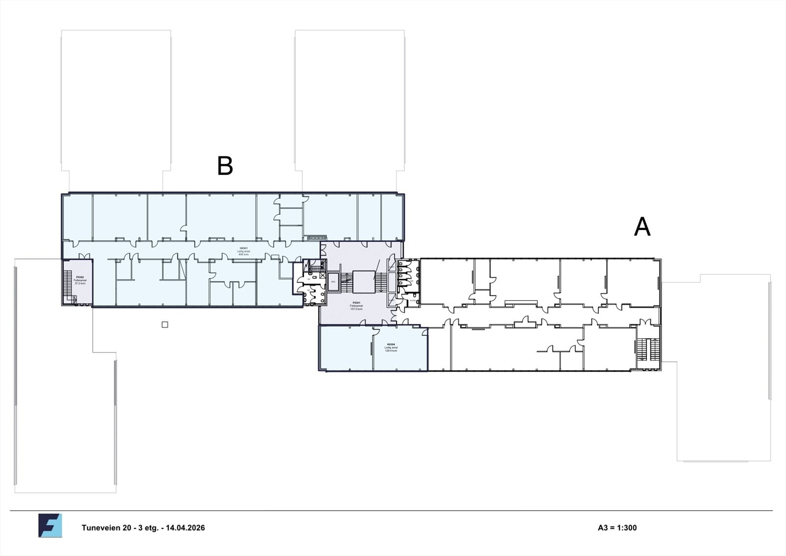 Plantegning 3. etasje Galleribilde