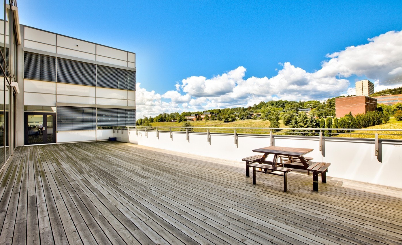 Flott takterrasse i 4. etasje. Galleribilde