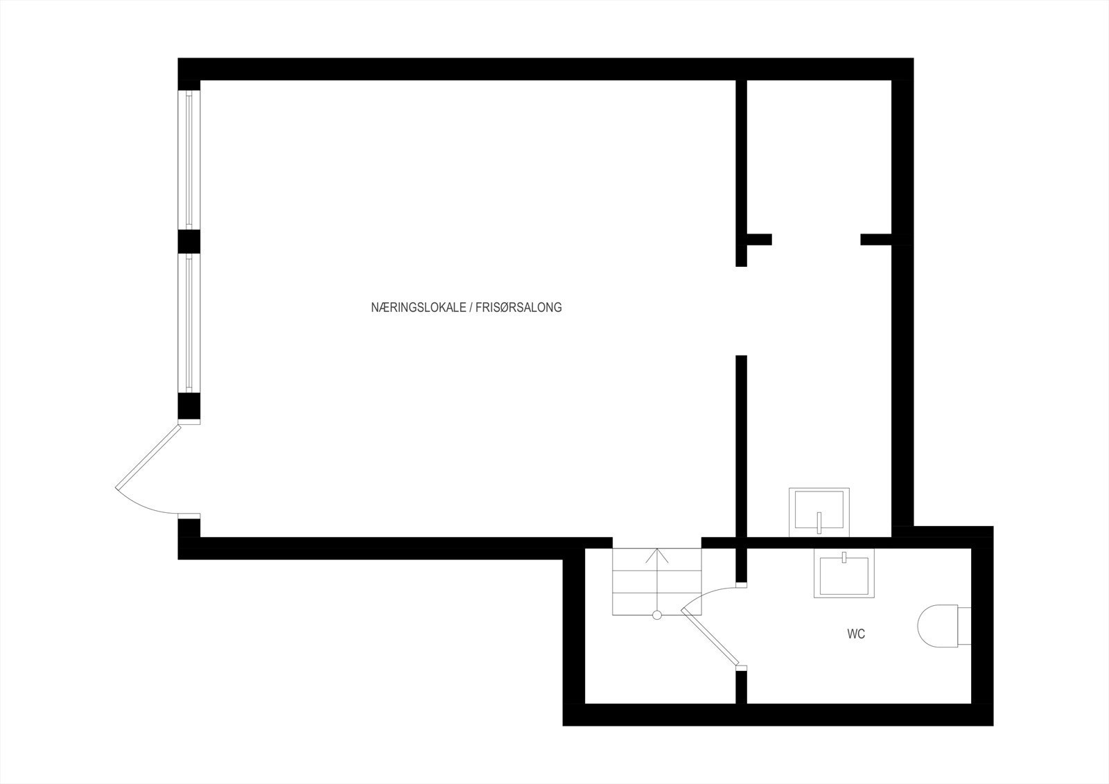Plantegning frisørsalong. Galleribilde
