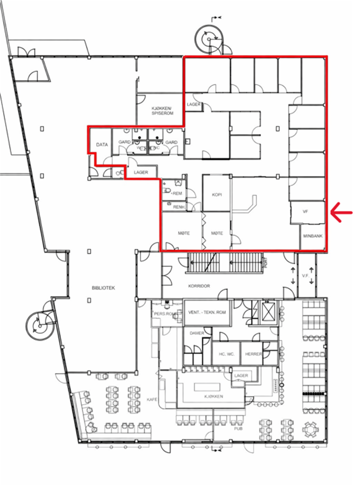 Plantegning 1. etasje - Bankgården Galleribilde
