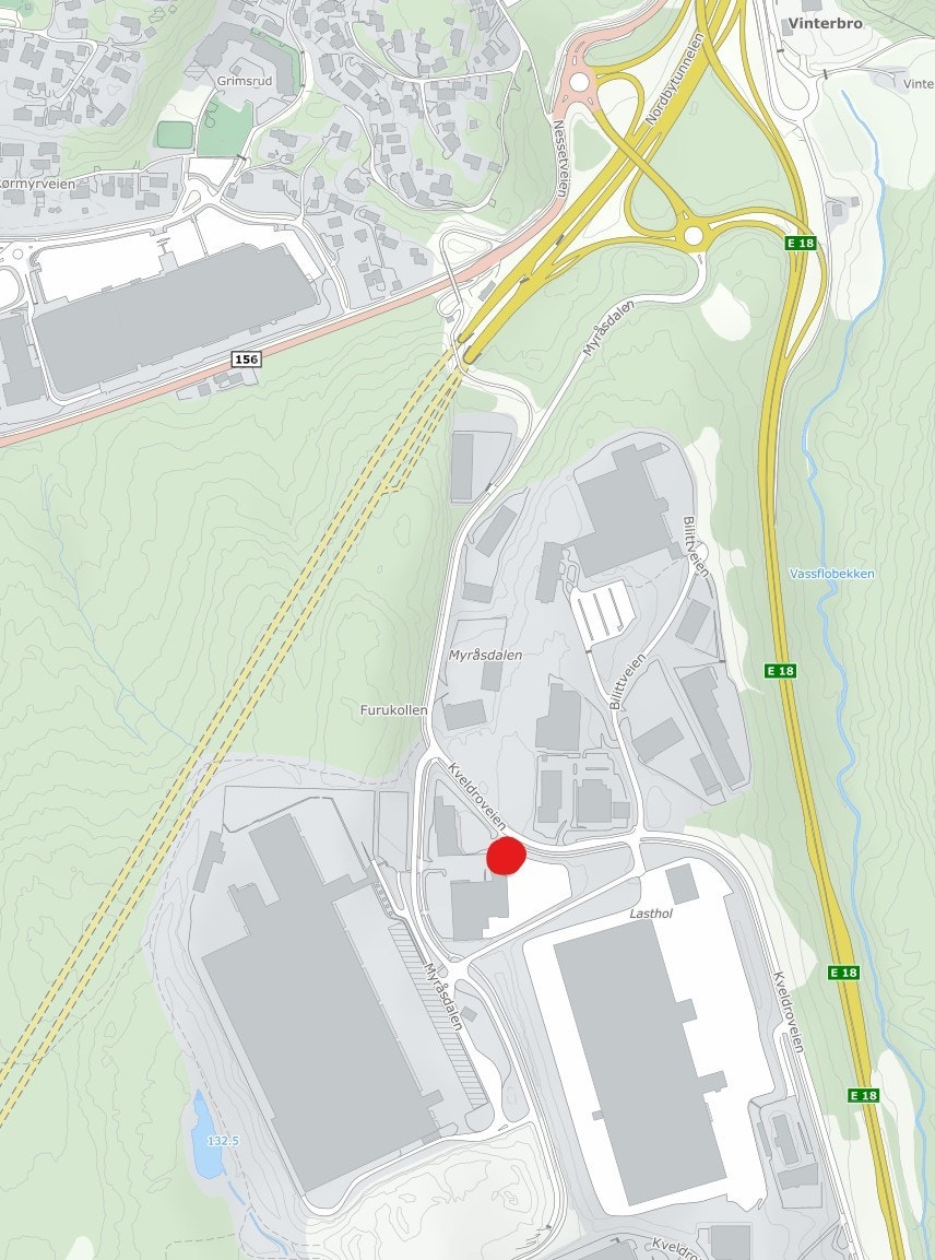 Nær avkjøring E6 Vinterbro Galleribilde