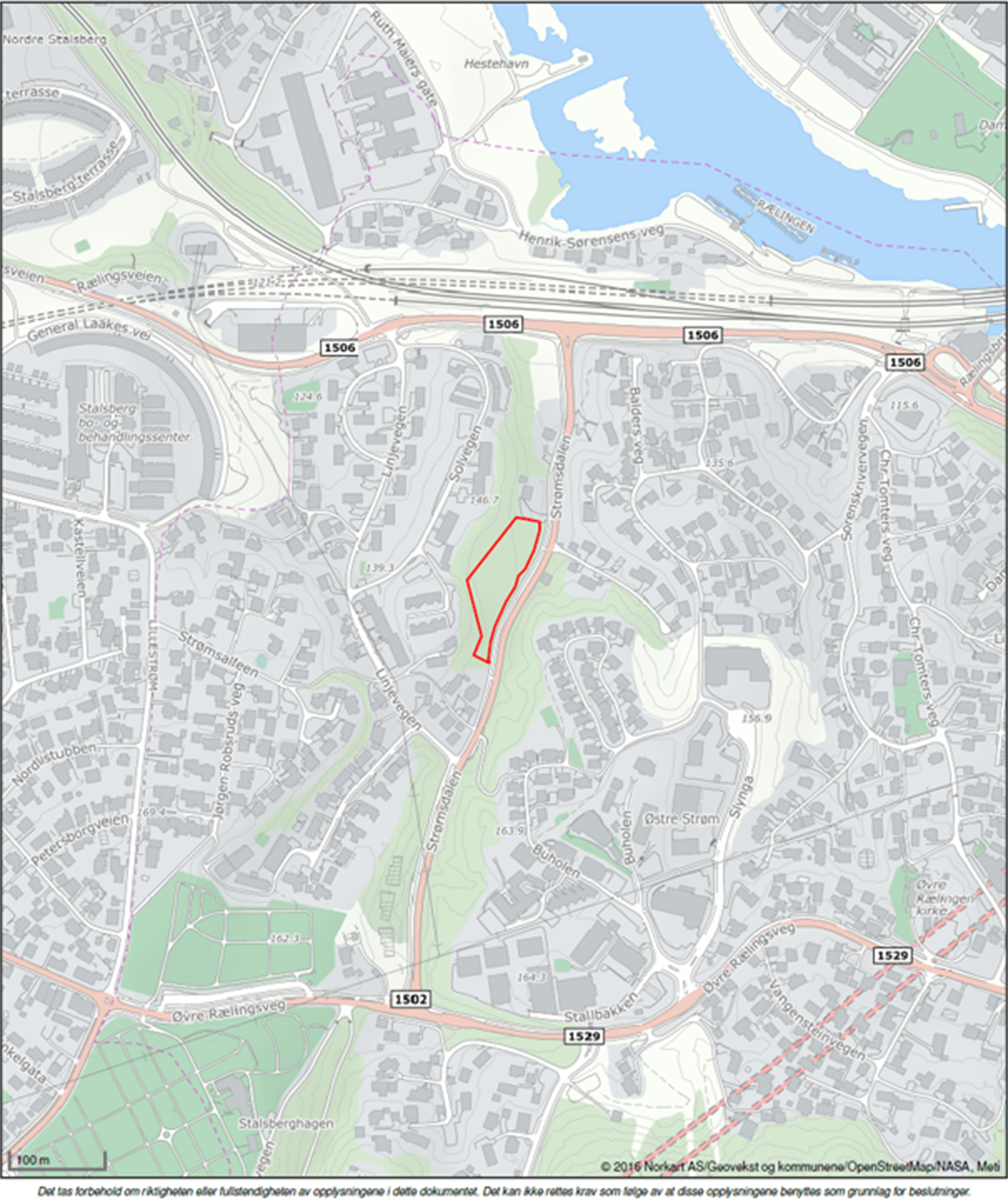 Strømsdalen midtre - Oversiktskart Galleribilde