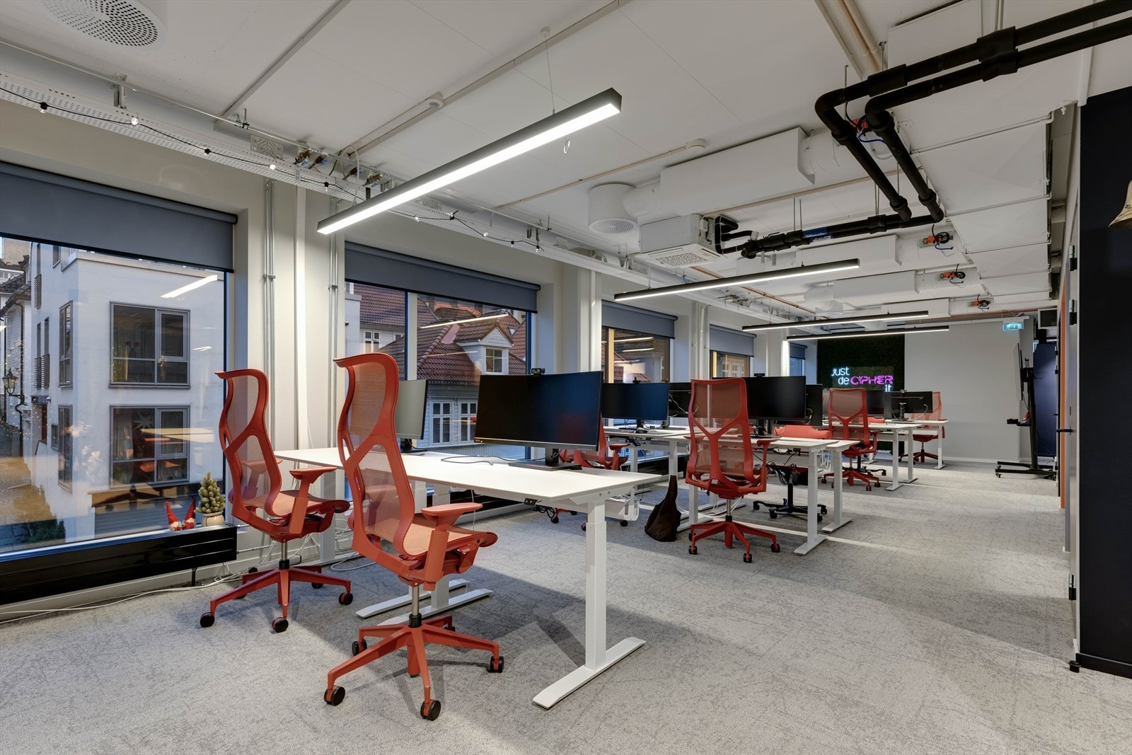 Ledig areal 2. etg. i nybygg del. Ca. BTA 447 m². Utsikt mot Nøstegaten.