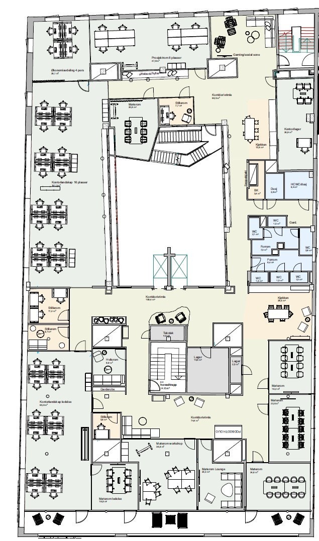 6. etg BTA 1334 m²_forslag til innredning