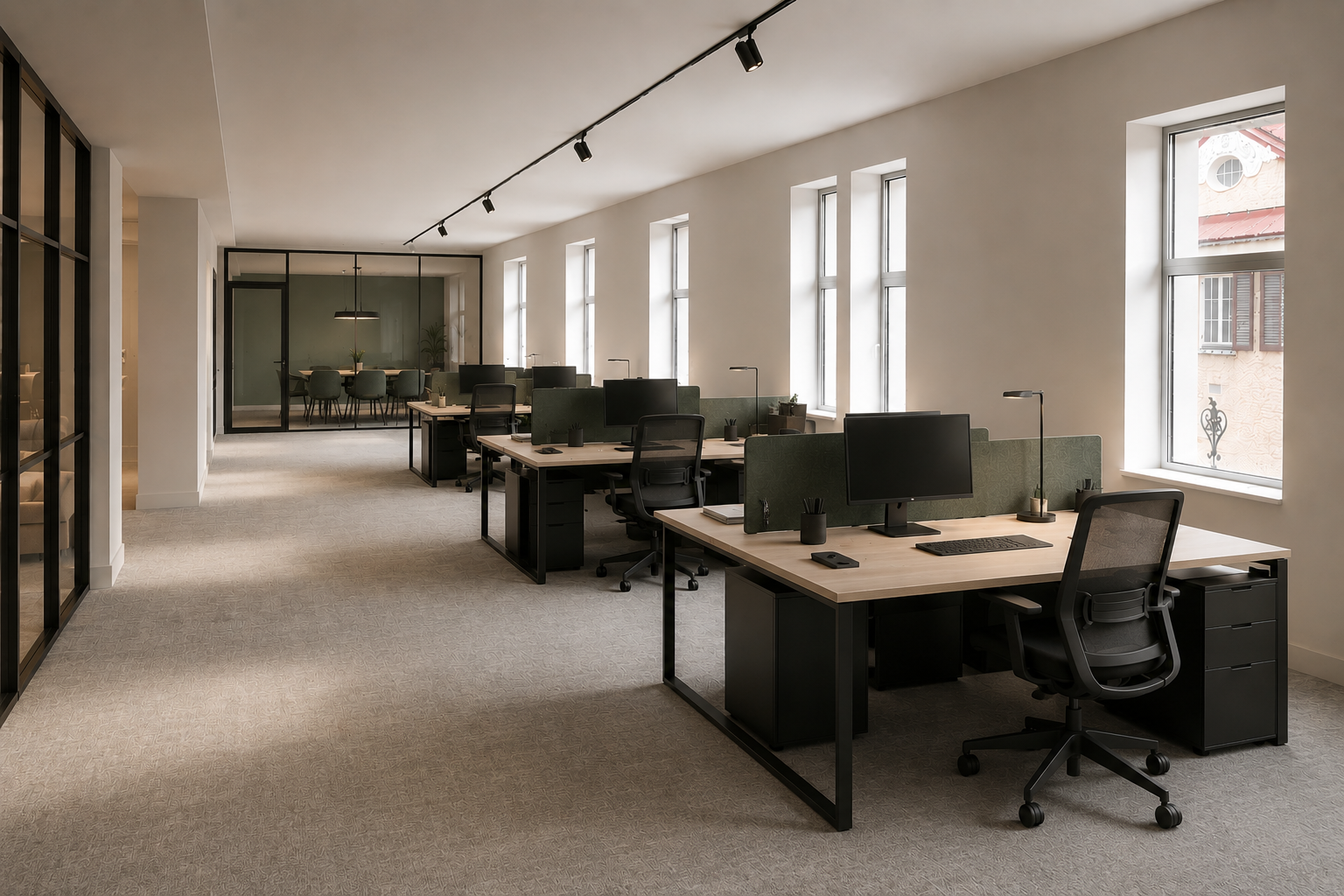Illustrasjon plan 4 arbeidsplasser Galleribilde