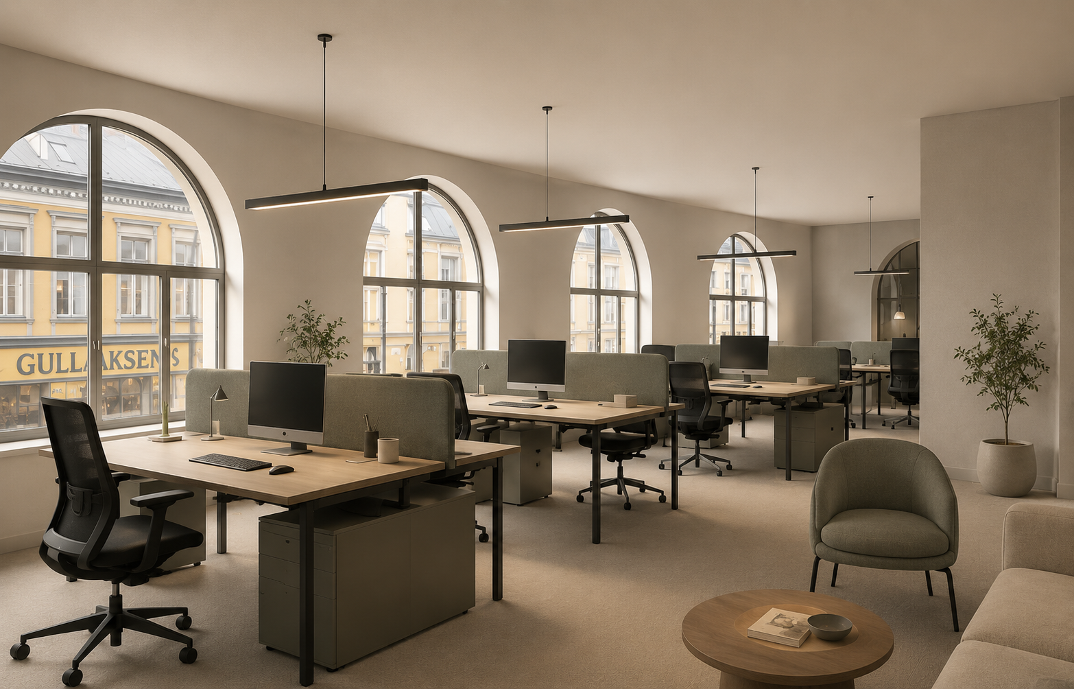 Illustrasjon plan 2 arbeidsplasser Galleribilde