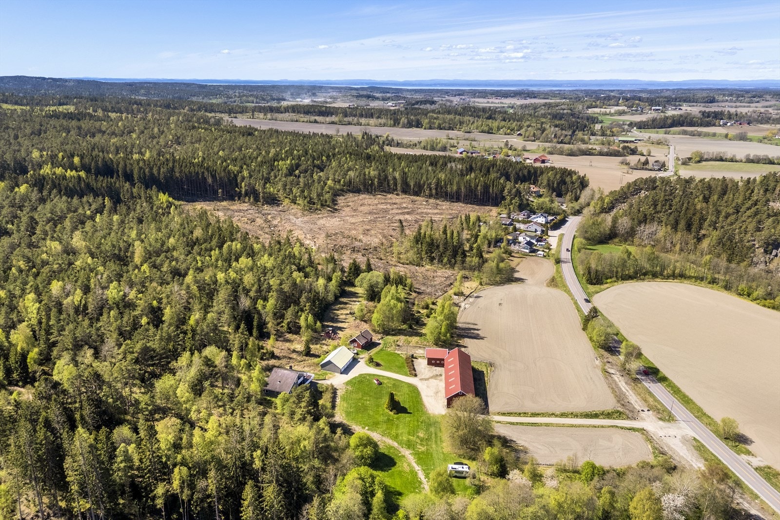 Skogarealene ligger hovedsakelig samlet i én teig og har terreng som egner seg godt for maskinell drift. Galleribilde
