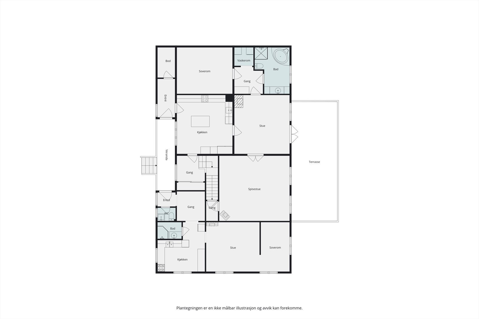 Plantegning 1. etasje Galleribilde