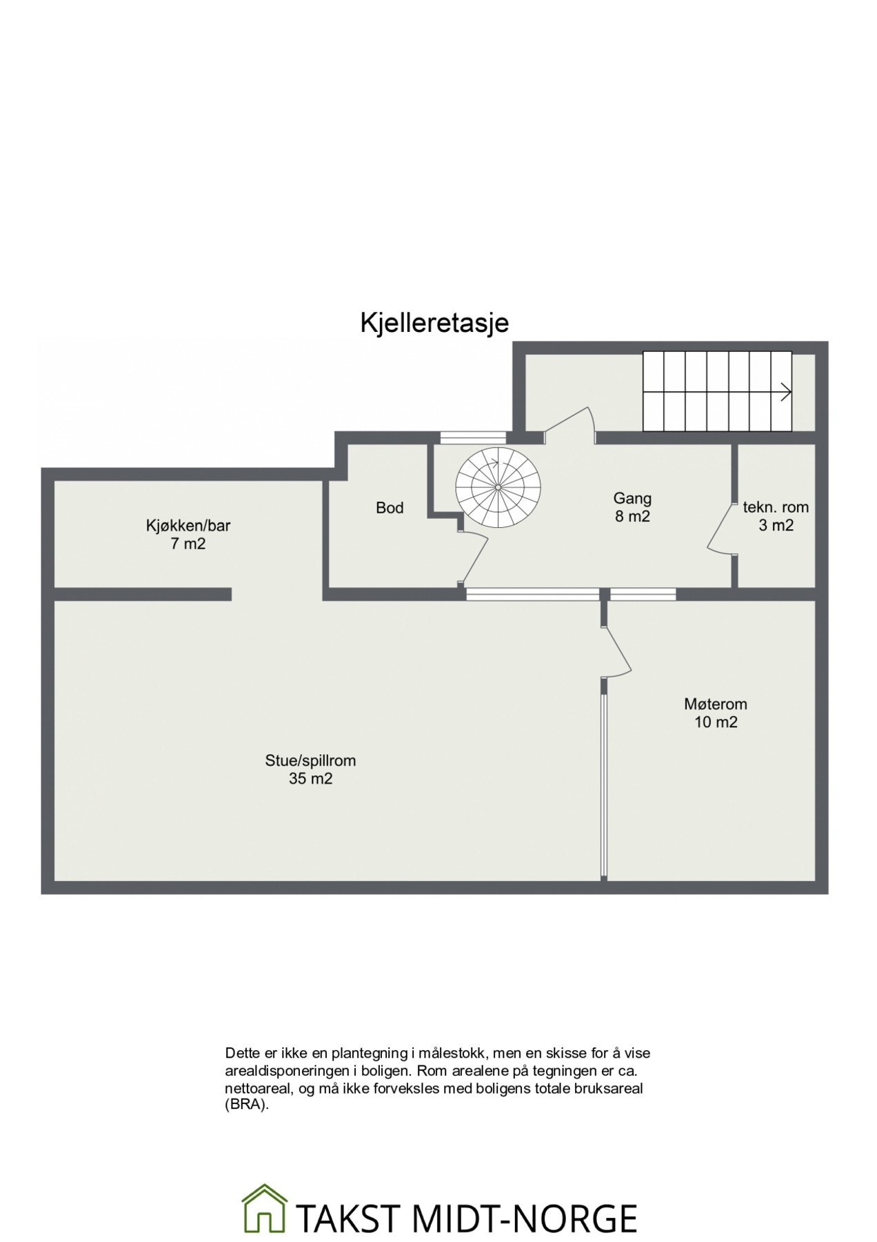 Planskisse kjelleretasje. Galleribilde